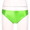 Agoky Women's Oil Shiny Breathable Panties Glossy Sheer Low Rise Bikini Briefs Underwear Fluorescent Green X-Large view 4