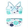 easyforever Kids Girls Two Piece Tropical Palm Printed Tankini Swimsuit Crop Top with Bottom Bikini Outfit Swimwear Floral Mint Green 3-4 Years view 2