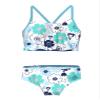 easyforever Kids Girls Two Piece Tropical Palm Printed Tankini Swimsuit Crop Top with Bottom Bikini Outfit Swimwear Floral Mint Green 5-6 Years view 1