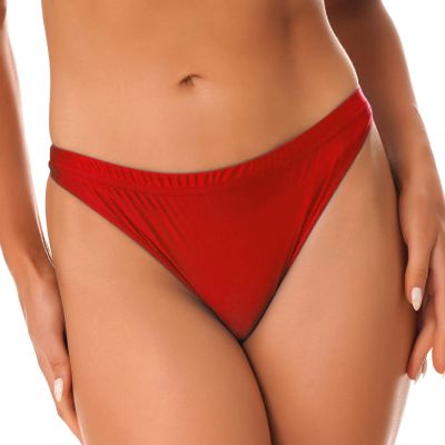 Alvivi Women's Stretch Nylon Underwear Solid Color Rave Bottoms Thongs Underpants Red Large