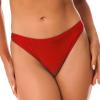 Alvivi Women's Stretch Nylon Underwear Solid Color Rave Bottoms Thongs Underpants Red Large view 1