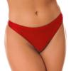 Alvivi Women's Stretch Nylon Underwear Solid Color Rave Bottoms Thongs Underpants Red Large view 3