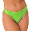 Alvivi Women's Stretch Nylon Underwear Solid Color Rave Bottoms Thongs Underpants Fluorescent Green Large view 3