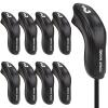 BIG TEETH Golf Hybrid Iron Head Cover 9Pcs Hybrid Head Covers Set Long Hybrid Iron Covers, Golf Club Covers W/Big NO. for Cleveland Launcher, Cobra T Rail Hybrid Irons (Custom 9pc) view 1
