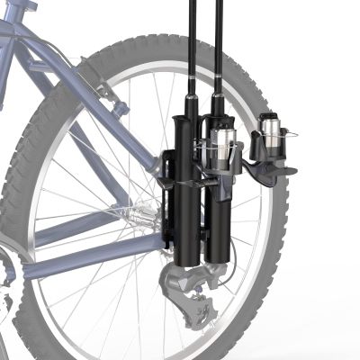Fishing Rod Holder, Secures Fishing Pole to Bicycle,2 Tubes Rod Holder, Holds 2 Rods, Easy to Mount, Rod Rack for Bicycle Fishing