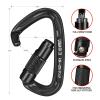 BEIFENG 25KN Auto Locking Carabiner - UIAA Certified Heavy Duty Climbing Carabiners for Rock Climbing, Camping, Rappelling, Hunting, Rescue Equipment - Professional Carabiner Clips (4-Pack, Black) view 2