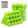 Bac-kitchen 50 Pack Plastic Golf Balls Practice Limited Flight Golf Training Ball Hollow Swing Practice Indoor Balls with Mesh Drawstring Bag for Backyard Driving Range or Outdoor (Green) view 1