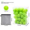Bac-kitchen 50 Pack Plastic Golf Balls Practice Limited Flight Golf Training Ball Hollow Swing Practice Indoor Balls with Mesh Drawstring Bag for Backyard Driving Range or Outdoor (Green) view 2
