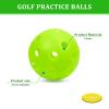 Bac-kitchen 50 Pack Plastic Golf Balls Practice Limited Flight Golf Training Ball Hollow Swing Practice Indoor Balls with Mesh Drawstring Bag for Backyard Driving Range or Outdoor (Green) view 3