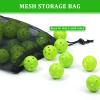 Bac-kitchen 50 Pack Plastic Golf Balls Practice Limited Flight Golf Training Ball Hollow Swing Practice Indoor Balls with Mesh Drawstring Bag for Backyard Driving Range or Outdoor (Green) view 4