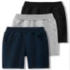 GFQLONG Toddler Boys 3 Pack Cotton Sport Jogger Shorts,Baby Kids Summer Solid Active Short Pants,Grey+Navy Blue+Black 4-5T view 1