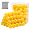 Bac-kitchen 50 Pack Plastic Golf Balls Practice Limited Flight Golf Training Ball Hollow Swing Practice Indoor Balls with Mesh Drawstring Bag for Backyard Driving Range or Outdoor (Yellow) view 1
