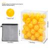 Bac-kitchen 50 Pack Plastic Golf Balls Practice Limited Flight Golf Training Ball Hollow Swing Practice Indoor Balls with Mesh Drawstring Bag for Backyard Driving Range or Outdoor (Yellow) view 2
