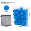Bac-kitchen 50 Pack Plastic Golf Balls Practice Limited Flight Golf Training Ball Hollow Swing Practice Indoor Balls with Mesh Drawstring Bag for Backyard Driving Range or Outdoor (Blue) view 2