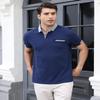 LIUPMWE Polo Shirts for Men with Pocket Elegante Plaided Short Sleeve Cotton T Shirts Golf Shirt,B-Blue 01,XXL view 2