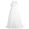 renvena Kids Big Girls Lace Chiffon Flower Girl Dress Halter Sleeveless Bridesmaid Wedding Pageant Party Gown White 8 view 3