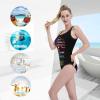 American Grown Bahamian Roots The Bahamas Flag Women's One Piece Retro U Back Swimsuits Tummy Control Padding Bathing Suit High Cut Swimwear Large view 4