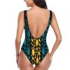 Bahamas Fish Flag Women's One Piece Retro U Back Swimsuits Tummy Control Padding Bathing Suit High Cut Swimwear Large view 2