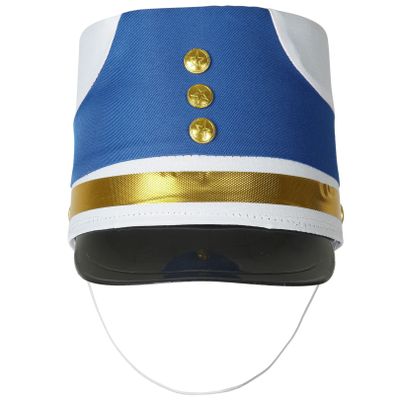 FEESHOW Children Kids Fancy Dress Majorette Top Hat Drum Band Hat Halloween Cosplay Costume Accessories Type E Blue One Size