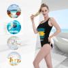 DARLEKS Bahamas Flag Women's One Piece Retro U Back Swimsuits Tummy Control Padding Bathing Suit High Cut Swimwear Small view 4