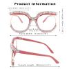 COASION Blue Light Blocking Oversized Glasses Stylish Fake Eyeglasses for Women Round Frame with Clear Lens Eyewear (Pink - Diamond) view 4