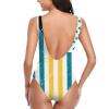 Bahamas Flag Women's One Piece Retro U Back Swimsuits Tummy Control Padding Bathing Suit High Cut Swimwear Large view 2
