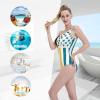 Bahamas Flag Women's One Piece Retro U Back Swimsuits Tummy Control Padding Bathing Suit High Cut Swimwear Large view 4
