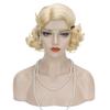 20s Finger Wave Wig - Women's Blonde Flapper Vintage Short Curly Wig + Accessories view 2