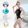 American Grown Bahamian Roots The Bahamas Flag Women's One Piece Retro U Back Swimsuits Tummy Control Padding Bathing Suit High Cut Swimwear Large view 4