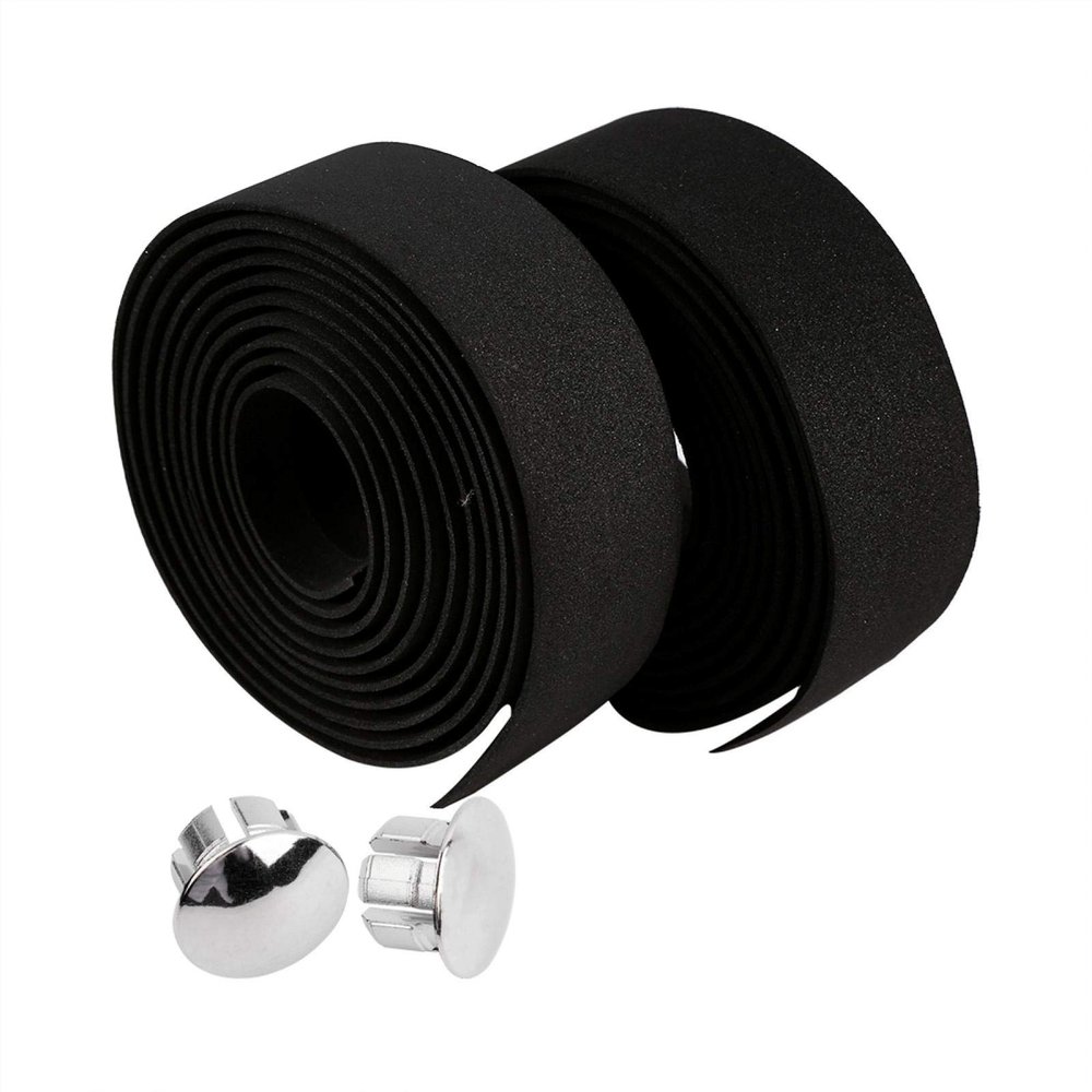 Soft Bikes Bar Tape Handle Wrap with 2 Bar Plugs for Touring Cycling and Road Racing 2PCS Per Set(Black), Bikes Handlebar Tape Bandage, Bikes Handlebar Tape Bandage, Soft Bikes Bar TapeBicycle