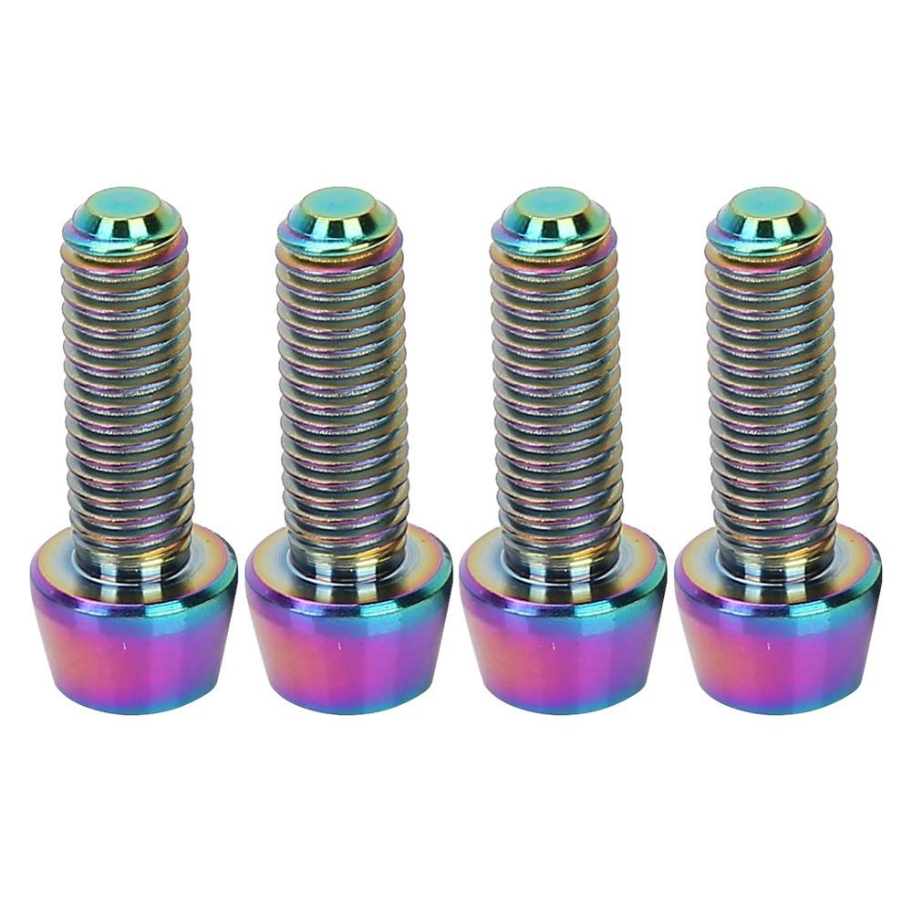 Pilipane tita nium Alloy M5 by 18mm Bolts Screw with Washers Set for Bikes Stem(4pcs), Bikes Stem Bolts, Bikes Stem Bolts, tita nium Alloy M5 by 18mm? BoBike Brake Screws Brake Lever Screws M