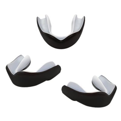 3 Pack Kids Youth Mouth Guard Football Sports Braces Mouthguards for Mouthpiece Boys Teeth for MMA Boxing Rugby Kickboxing Taekwondo Softball Lacrosse to Braces EVA (Black)