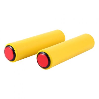 Avoid Skid Shock Proof Silicone Gel Bikes Handle Bar with End Plugs, Bikes Handlebar Grips, Comfortable Ergonomic Hand Grip(Yellow), Bikes Handlebar Grips, Avoid Skid Shock Proof Silicahandlebar Grip