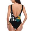 American Bahamian Mix DNA Women's One Piece Retro U Back Swimsuits Tummy Control Padding Bathing Suit High Cut Swimwear X-Large view 2
