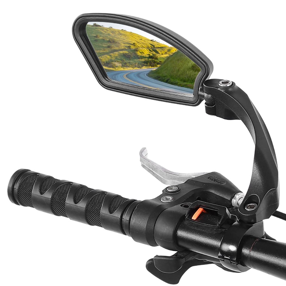 bikes Mirror , bikes Cycling Rear View Safe Mirrors , Rotatable and adjust Wide Angle HD Safe Glass Rear View Shockproof Side Flat Mirror Universal For bikes Bicycle(Left)