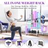 Mythinglogic Yoga Mat Storage Racks,Home Gym Storage Rack for Dumbbells Kettlebells Foam Roller, Yoga Strap and Resistance Bands, Workout Equipment Storage Organizer With Hooks and Wheels view 3