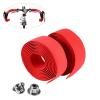 Soft Bikes Bar Tape Handle Wrap with 2 Bar Plugs for Touring Cycling and Road Racing 2PCS Per Set(Red), Bikes Handlebar Tape Bandage, Bikes Handlebar Tape Bandage, Soft Bikes Bar TapeBicycle Ba view 2
