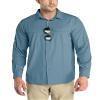 Outdoor Ventures Men's UPF 50+ UV Sun Protection SPF Hiking Shirt Long Sleeve Lightweight Quick Dry for Safari Travel Fishing Blue view 1