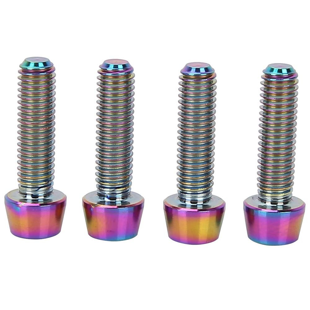 4pcs bikes tita nium Alloy Tapered Bolts , M5*18mm bikes Brake Screws Bolts , Mountain bikes Stem Fixed Screws , M5*18mm bikes Brake Screws Bolts , 4pcs bikes TitaBike Brake Screws Brake Lever Screws
