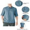 Outdoor Ventures Men's UPF 50+ UV Sun Protection SPF Hiking Shirt Long Sleeve Lightweight Quick Dry for Safari Travel Fishing Blue view 3