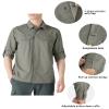 Outdoor Ventures Men's UPF 50+ UV Sun Protection SPF Hiking Shirt Long Sleeve Lightweight Quick Dry for Safari Travel Fishing Grey Green view 3