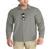 Outdoor Ventures Men's UPF 50+ UV Sun Protection SPF Hiking Shirt Long Sleeve Lightweight Quick Dry for Safari Travel Fishing Grey Green view 1