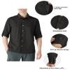Outdoor Ventures Men's UPF 50+ UV Sun Protection SPF Hiking Shirt Long Sleeve Lightweight Quick Dry for Safari Travel Fishing Black view 3