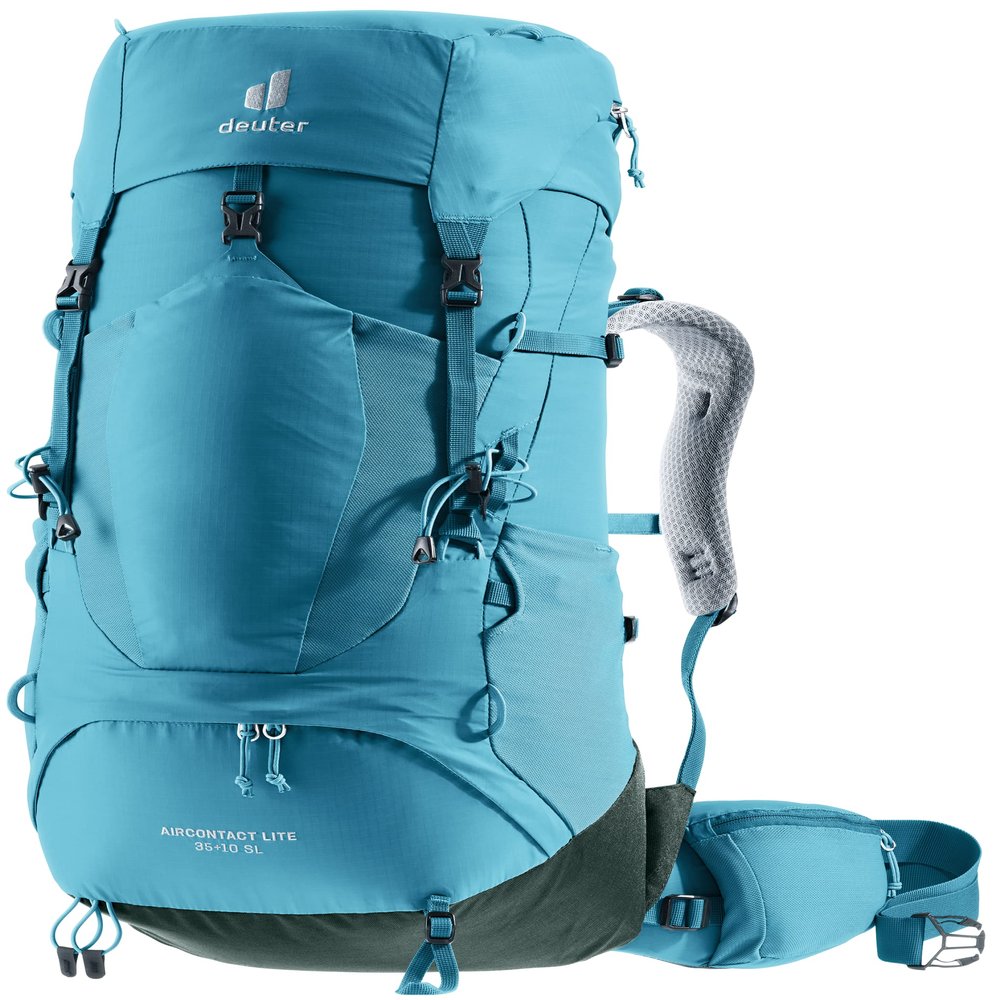 Deuter Womens Aircontact Lite 35 + 10 SL, Lightweight Backpacking & Hiking Backpack, 35 + 10 Liters - Lagoon-Ivy