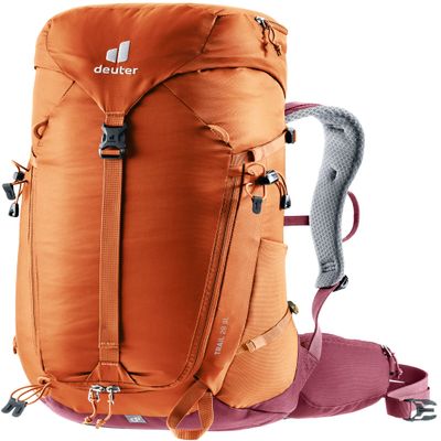Deuter Trail 28L SL Backpack for Biking, Hiking & Trekking with Narrow Fit, U-Frame & Superior Breathability - Chestnut-Maron
