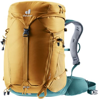 Deuter Trail 30L Backpack for Biking, Hiking & Trekking with Narrow Fit, U-Frame & Superior Breathability - Almond-Deepsea