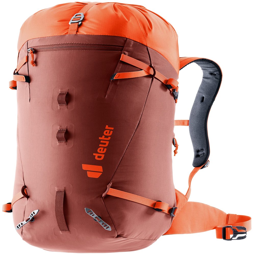 Deuter Guide 30L Backpack I Lightweight Alpine Climbing & Mountaineering Pack - Redwood-Papaya
