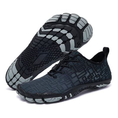 Racqua Water Shoes Quick Dry Barefoot Beach Aqua Sport Swim Surf Pool Hiking Diving Walking for Men Gradient Grey/Black 9.5