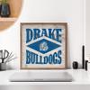 Kendrick Home + Stadium Diamond Logo Collegiate Framed Square Wood Sign With State And Team Logo (Drake Bulldogs, 24x24) view 2