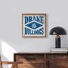 Kendrick Home + Stadium Diamond Logo Collegiate Framed Square Wood Sign With State And Team Logo (Drake Bulldogs, 24x24) view 3
